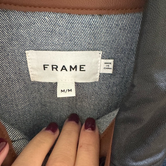 Frame Denim Jacket with Black and Brown Details - Picture 6 of 6